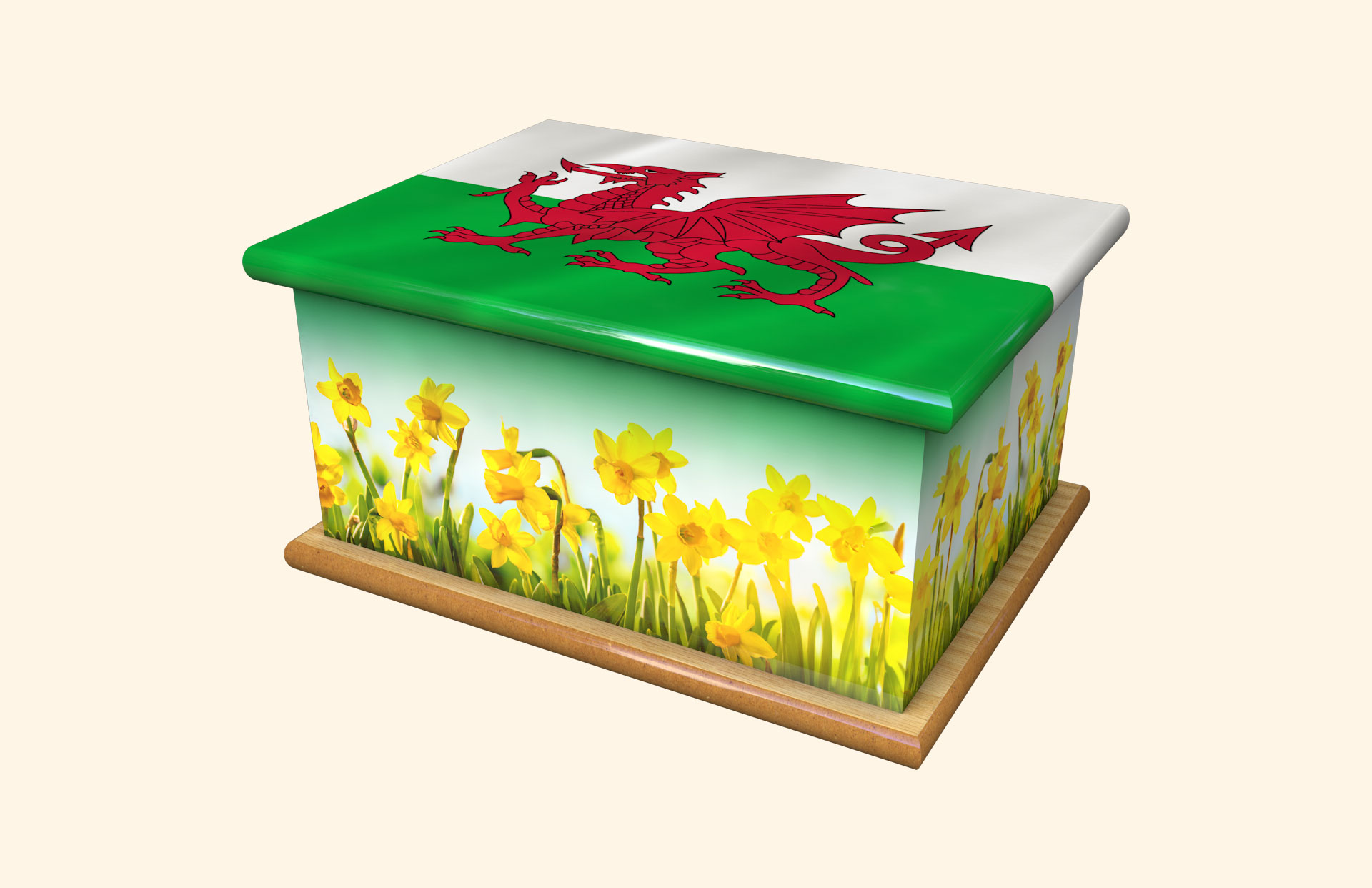 Cymru Am Byth adult ashes casket
